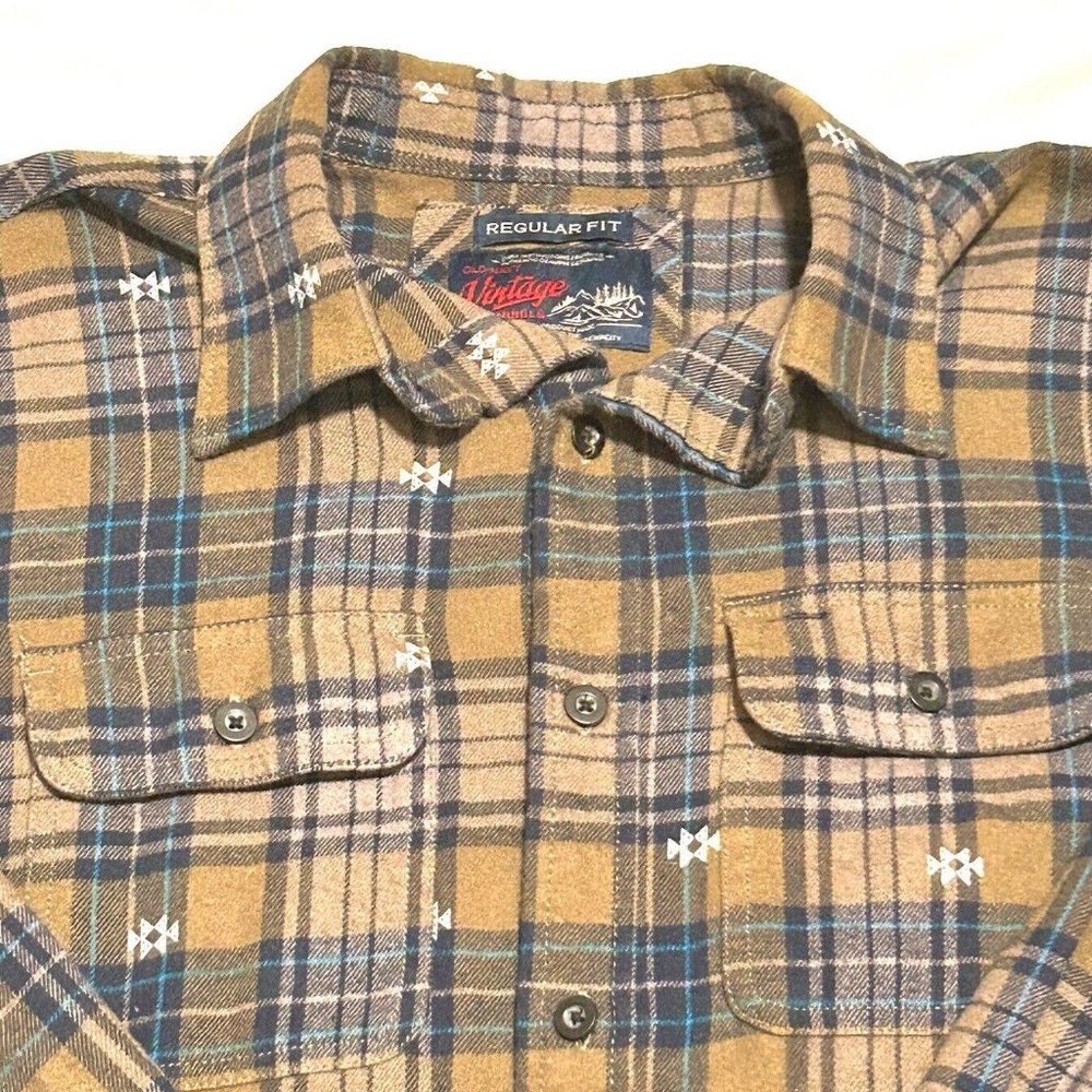 Old Navy Vintage Western Themed Flannel Mens Size Small Cotton Fit